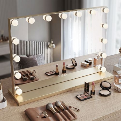 Mirror LED HOLLYWOOD L.Gold 80x60
