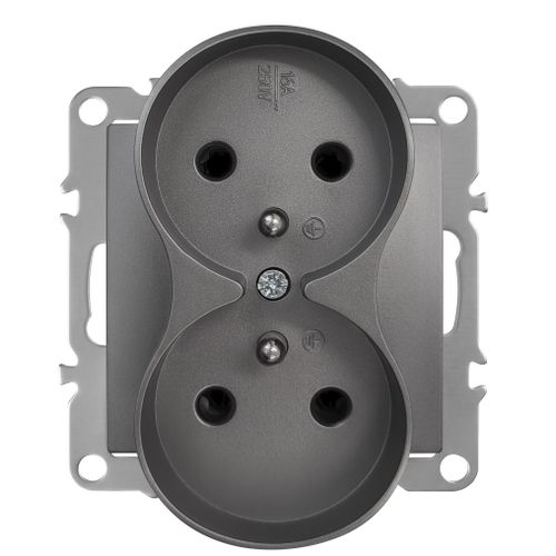 Dvojzásuvka s uzemnením OSTE JNH002-G Grey