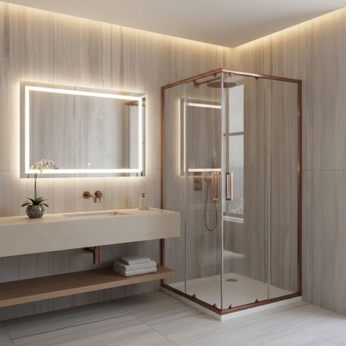 Sprchovací kút REA City 90x90 Brush Copper