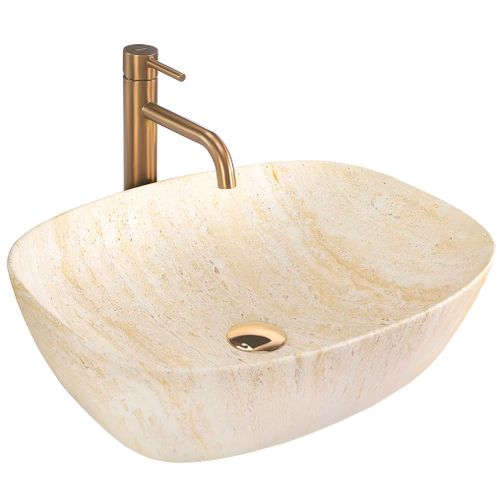Lavabo da appoggio Rea Freja Travertine Matt