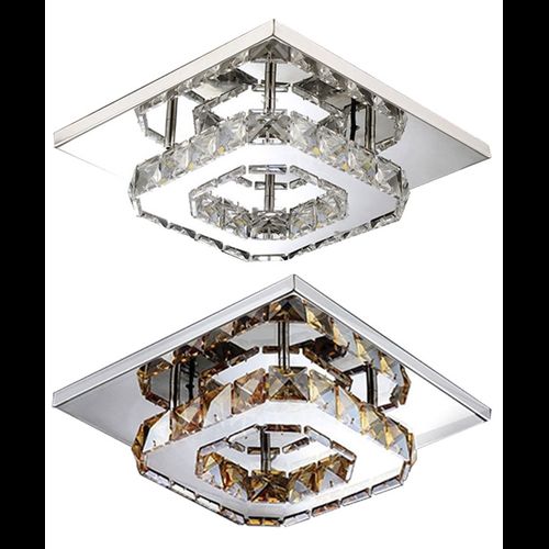 Krištáľová hranatá stropná lampa Plafond Glamour 8W APP405-C APP406-C