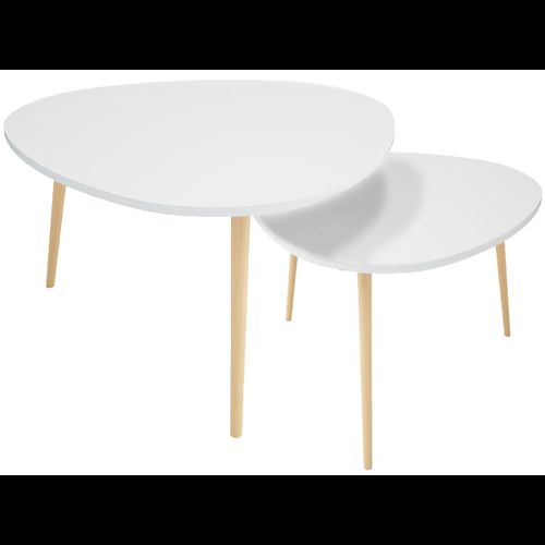 Coffee table set of 2 pieces White