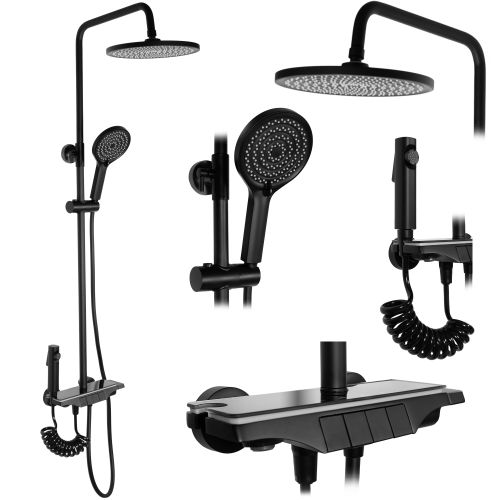 Kit de douche avec thermostat REA Savio Black