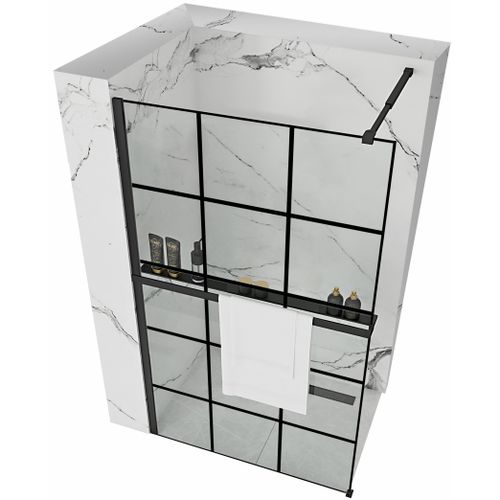 Shower screen Rea Bler-1 100 + shelf and hanger EVO