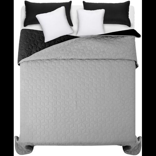 bedspread- quilted/double-sided Diamante Black & L.Grey
