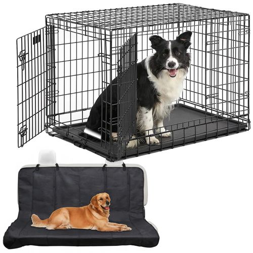 Jaula de perro P70396B + FUNDA DE ASIENTO PARA PERROS