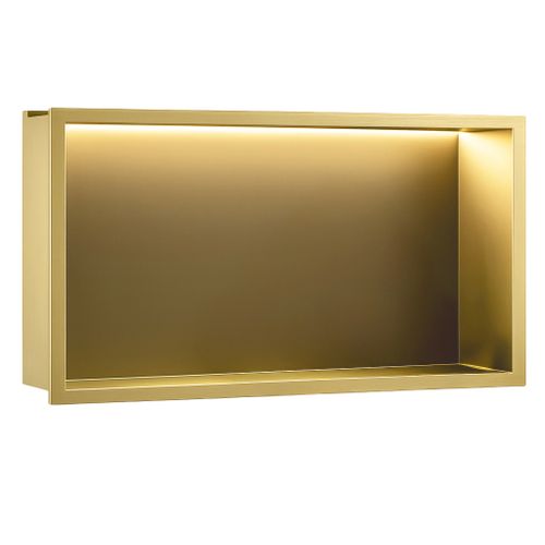 ВГРАДЕНА БАНЯ ПОЛИЧКА LED 30x60 brush gold