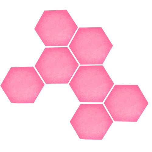 Dekoracja Ścienna Hexagon Filc Pink