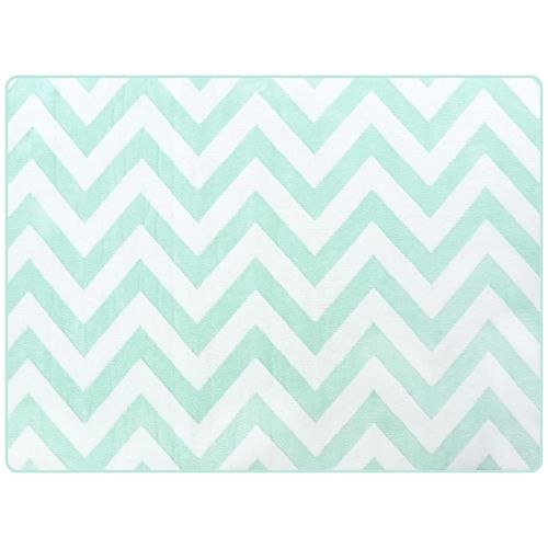 Alfombra de plush Clover Zig Zag Mint