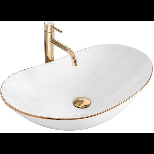 Lavabo da appoggio Rea Royal Gold Edge