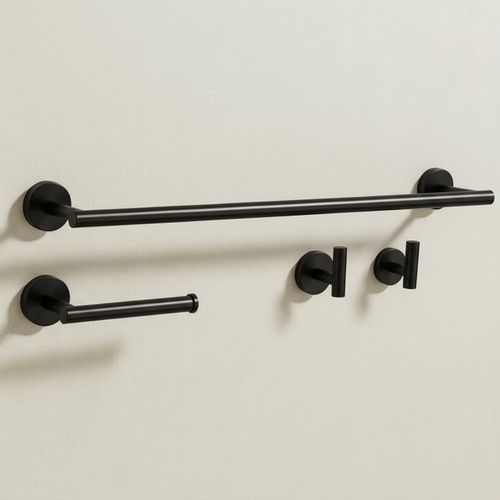Badezimmer-Accessoire-Set Ari Black 4-teilig