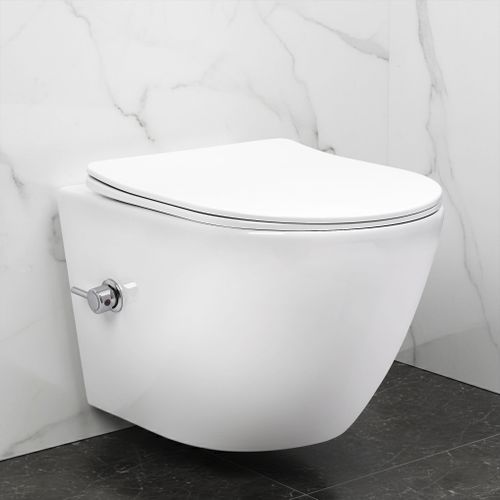 Cuvette WC suspendue REA Carlo Lux Rimless avec fonction bidet