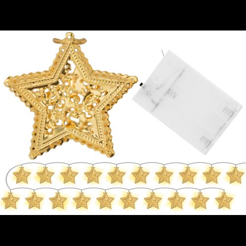 Lumières d'arbre de Noël Guirlande LED Étoiles d'or