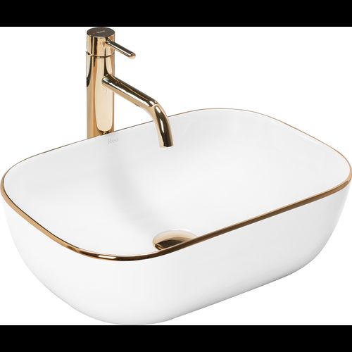 Lavabo sobre encimera Rea Belinda Gold Edge