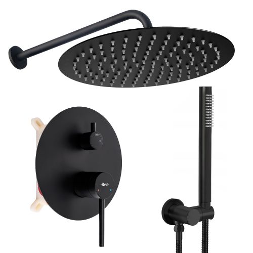 Komplet tuša u ravnini Rea Foss Clif Black  + BOX