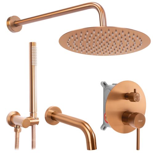 Built-in shower set Rea Lungo Copper Brush + BOX