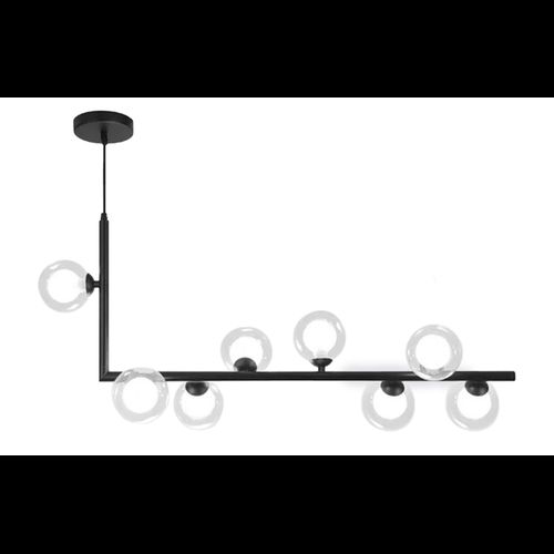 Lampă de tavan din sticlă industrială si metal, negru APP754-8CP