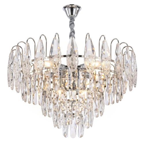 Křišťálová závěsná lampa SWE079-CP 50cm Chrom