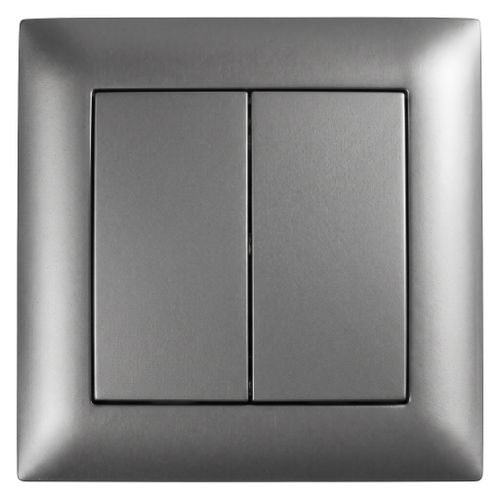 Double Switch with Frame OSTE JNH007-W GREY