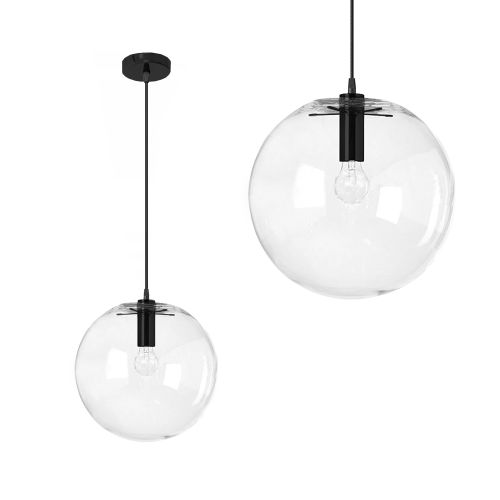 Lampada da soffitto pensile di vetro Lassi Black 20 cm