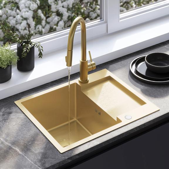 Évier en acier Paul BRUSH GOLD