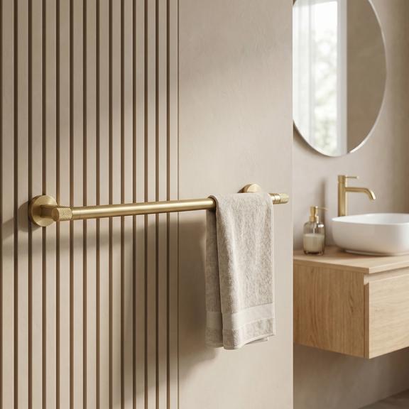 Wieszak łazienkowy jednoramienny 39101 Ori Złoty Szczotkowany