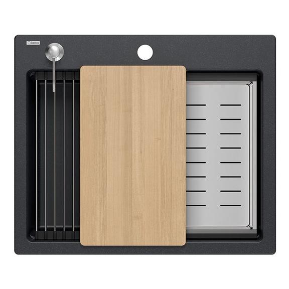 granīta izlietne KURT 110 WORKSTATION Black Dotted