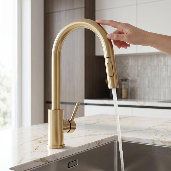 Baterie de bucătărie Rea Fresh Touch Brush Gold