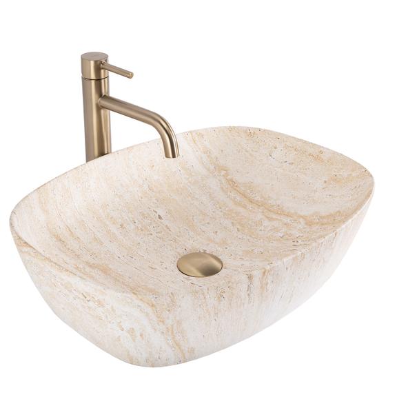 Umywalka nablatowa Rea Freja Travertine Matt