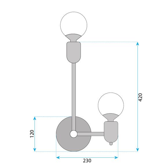 Wandlampe APP1707-2W BLACK