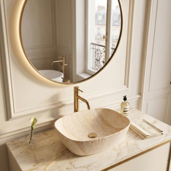 Umywalka nablatowa Rea Freja Travertine Matt