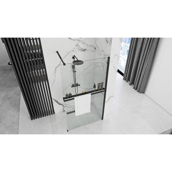 Shower screen Rea Aero Black Mat 120 + hanger EVO