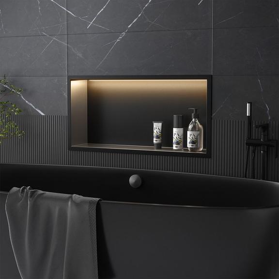 ВБУДОВАНА ВАННА ПОЛИЦЯ LED 30x60 black