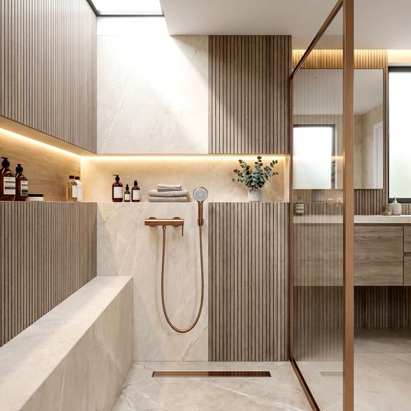 Bateria prysznicowa REA Rivo Miedź Szczotkowana