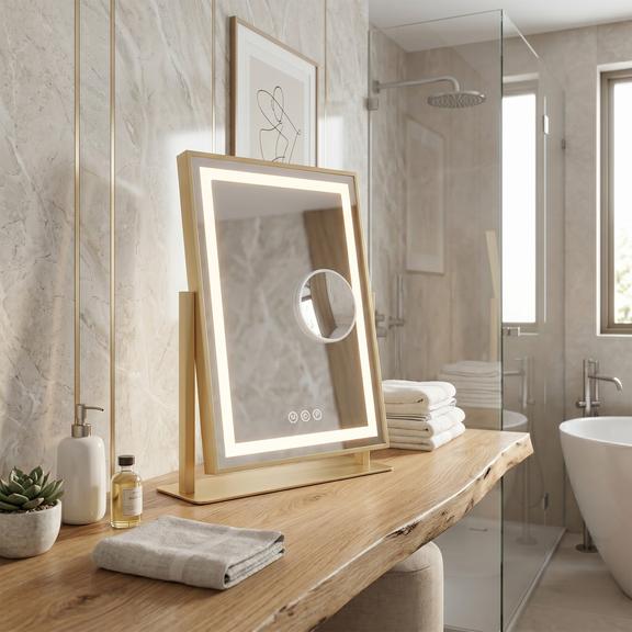 Lustro LED LUMI L.Gold 30x40cm