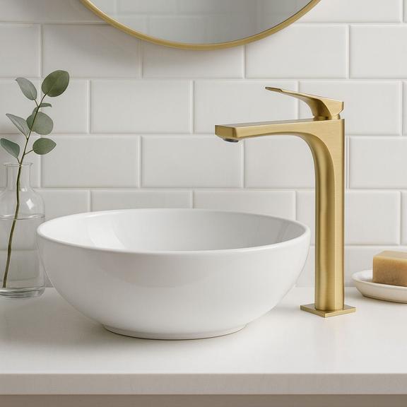 Bateria Umywalkowa REA Joe Złota Szczotkowana Wysoka