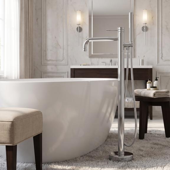 Bateria wannowa podłogowa Rea Lungo Diamond Chrom