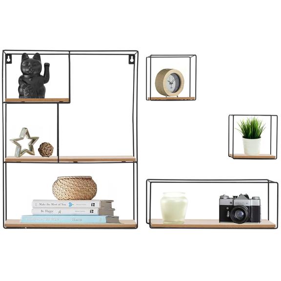 Zestaw 4 półek ściennych LOFT Metalowe Industrial 391883