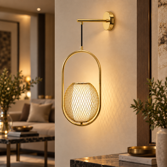 Lampa Ścienna Kinkiet APP1945-1W Złota
