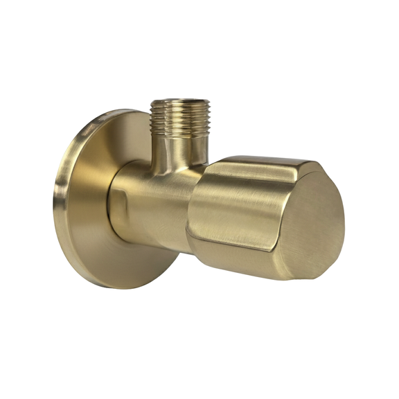 Angle valve 02  1/2" x 3/8" Brush Gold