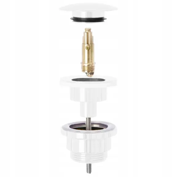 Univerzálny umývadlový výpust REA Click-clack - biela matná