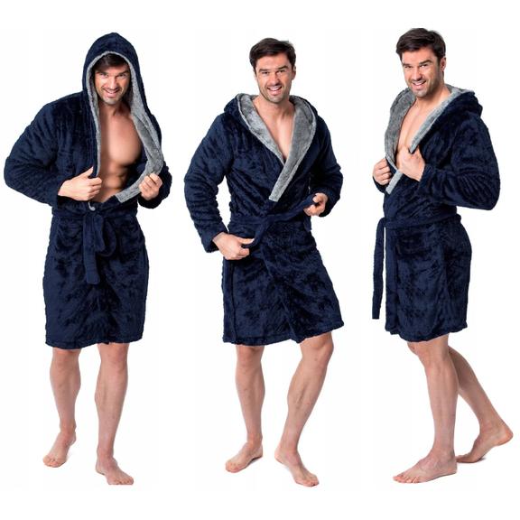 Bathrobe Jordan Navy-Grey Men L