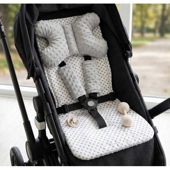 Mata do wózka dwustronna 4w1 White/Grey Dots