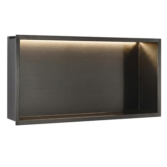Półka wnękowa łazienkowa LED 30x60 Tytan