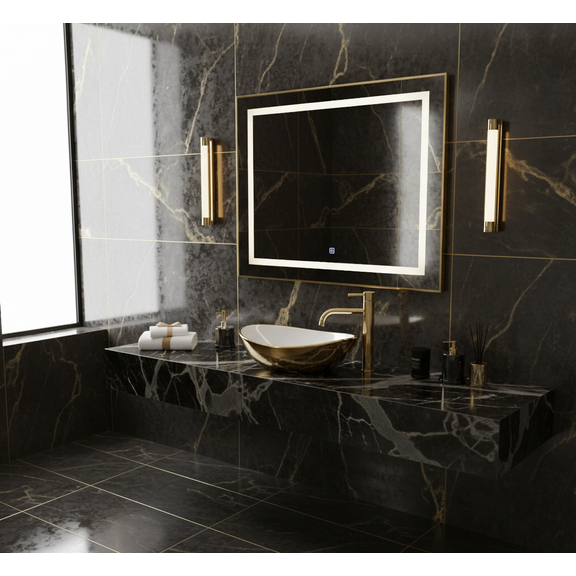 Umywalka nablatowa Basaro Sara Gold / White