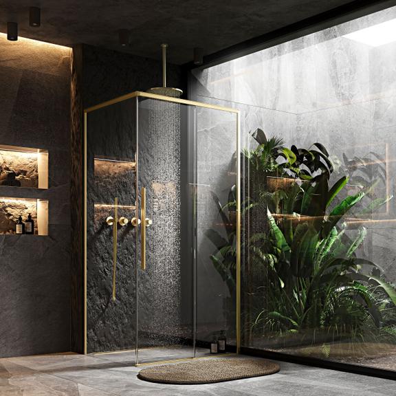 Shower enclosure SOLAR GOLD Brush 100x80