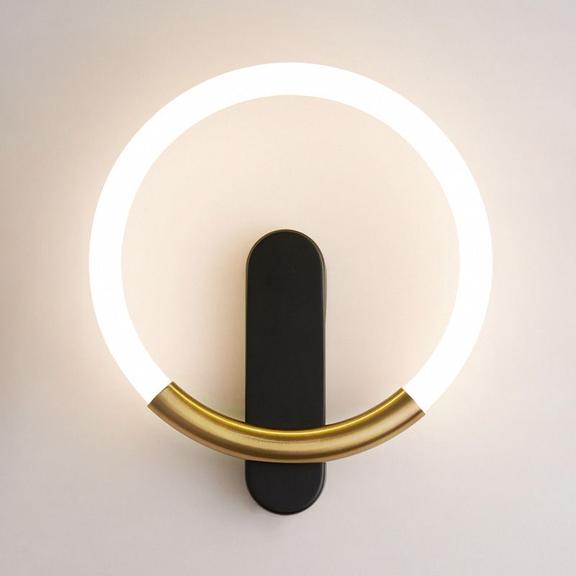 WANDLEUCHTE LED LHJ068-W C BRUSH GOLD/BLACK