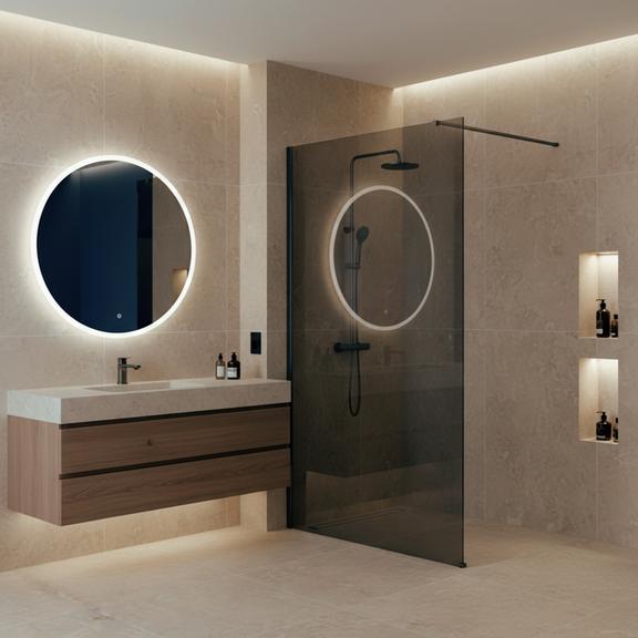 Tuš zaslon Rea Flexi Grey / Titan 120