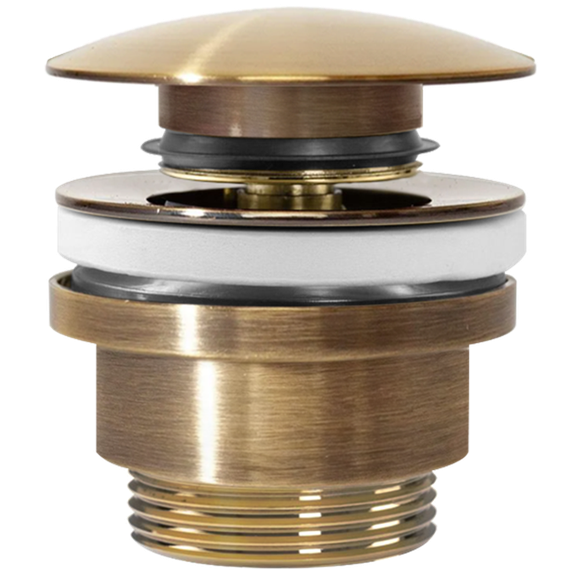 Univerzálny umývadlový výpust REA Click-clack - brúsené zlato Antique