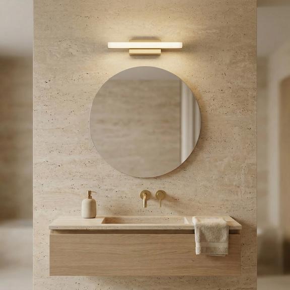 ΦΩΤΙΣΤΙΚΟ ΤΟΙΧΟΥ ΜΠΑΝΙΟΥ LED 42CM APP1851-1W BRUSH GOLD